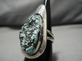 Rare Seamfoam Turquoise Vintage Native American Navajo Sterling Silver Ring Old-Nativo Arts