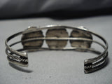 Rare Silver Basket Vintage Native American Navajo Turquoise Sterling Bracelet Cuff-Nativo Arts