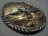 Rare Soaring Eagle Gold Sterling Silver Vintage Native American Jewelry Navajo Bracelet Cuff-Nativo Arts