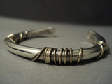 Rare Solid 14k Gold Orville Tsinnie Native American Jewelry Silver Thick Vintage Navajo Bracelet-Nativo Arts
