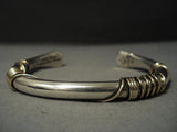 Rare Solid 14k Gold Orville Tsinnie Native American Jewelry Silver Thick Vintage Navajo Bracelet-Nativo Arts
