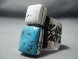 Rare Taos Vintage Turquoise Sterling Native American Jewelry Silver Ring Old Pawn-Nativo Arts