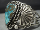 Rare Triangular Turquoise Vintage Native American Jewelry Navajo Sterling Silver Bracelet Cuff Old-Nativo Arts