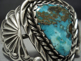 Rare Triangular Turquoise Vintage Native American Jewelry Navajo Sterling Silver Bracelet Cuff Old-Nativo Arts