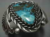 Rare Triangular Turquoise Vintage Native American Jewelry Navajo Sterling Silver Bracelet Cuff Old-Nativo Arts