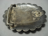 Rare Triangular Turquoise Vintage Navajo Sterling Native American Jewelry Silver Belt Buckle Old-Nativo Arts