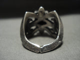 Rare Tufa Casted Pilot Mountain Turquoise Native American Jewelry Silver Ring By Aaron Anderson-Nativo Arts