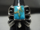 Rare Tufa Casted Pilot Mountain Turquoise Native American Jewelry Silver Ring By Aaron Anderson-Nativo Arts