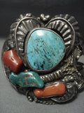 Rare Turquoise! Blue Wind Vintage Navajo Sterling Native American Jewelry Silver Bracelet Old Pawn-Nativo Arts