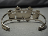 Rare Turquoise Butterfly Vintage Zuni Sterling Silver Native American Bracelet-Nativo Arts