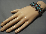 Rare Turquoise Butterfly Vintage Zuni Sterling Silver Native American Bracelet-Nativo Arts