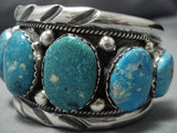 Rare Turquoise!! Vintage Native American Jewelry Navajo Blue Jay Turquoise Sterling Silver Bracelet Old-Nativo Arts