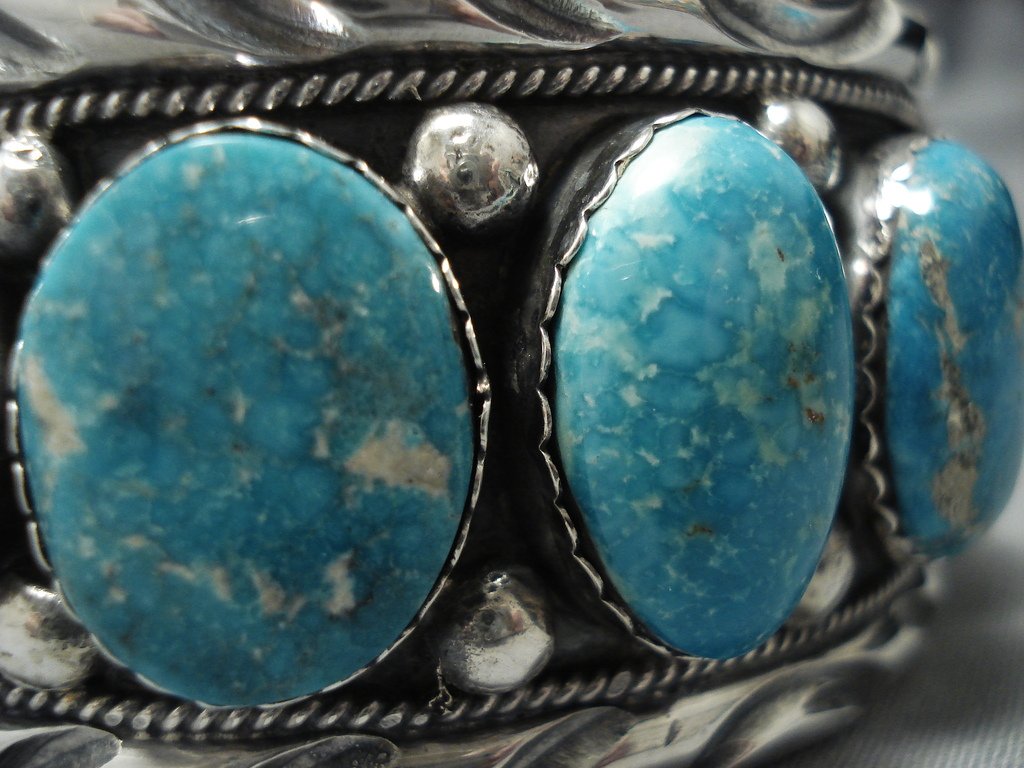 Rare Turquoise!! Vintage Native American Jewelry Navajo Blue Jay