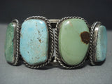Rare Turquoise!! Vintage Navajo Cerrillos Sterling Native American Jewelry Silver #8 Bracelet Old-Nativo Arts