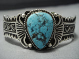 Rare Turquoise!! Vintage Navajo Sterling Silver Native American Jewelry Cuff Bracelet-Nativo Arts