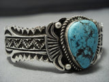Rare Turquoise!! Vintage Navajo Sterling Silver Native American Jewelry Cuff Bracelet-Nativo Arts