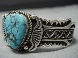 Rare Turquoise!! Vintage Navajo Sterling Silver Native American Jewelry Cuff Bracelet-Nativo Arts