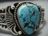 Rare Turquoise!! Vintage Navajo Sterling Silver Native American Jewelry Cuff Bracelet-Nativo Arts