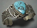 Rare Turquoise!! Vintage Navajo Sterling Silver Native American Jewelry Cuff Bracelet-Nativo Arts