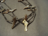 Rare Very Old Vintage Santo Domingo Hand Bird Fetish Native American Jewelry Silver Heishi Necklace-Nativo Arts