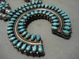 Rare Victor Moses Begay '2 Sided' Coral Turquoise Native American Jewelry Silver Squash Blossom Necklace-Nativo Arts