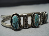 Rare Vintage Ervin Nez Spiderweb Turquoise Sterling Silver Native American Jewelry Navajo Bracelet Cuff-Nativo Arts