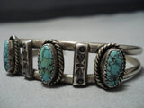 Rare Vintage Ervin Nez Spiderweb Turquoise Sterling Silver Native American Jewelry Navajo Bracelet Cuff-Nativo Arts