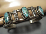 Rare Vintage Ervin Nez Spiderweb Turquoise Sterling Silver Native American Jewelry Navajo Bracelet Cuff-Nativo Arts