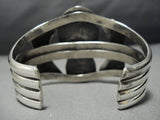 Rare Vintage Heavy Native American Jewelry Navajo Carico Lake Turquoise Sterling Silver Bracelet-Nativo Arts