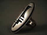 Rare Vintage Hopi Bueford Dawahoya Goemtric Native American Jewelry Silver Ring-Nativo Arts