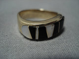 Rare Vintage Hopi Miles Taylor Solid 14k Gold Ring Inlay Native American Jewelry-Nativo Arts