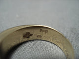 Rare Vintage Hopi Miles Taylor Solid 14k Gold Ring Inlay Native American Jewelry-Nativo Arts