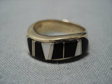 Rare Vintage Hopi Miles Taylor Solid 14k Gold Ring Inlay Native American Jewelry-Nativo Arts