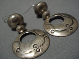 Rare Vintage Hopi Sterling Silver Native American Earrings Old-Nativo Arts