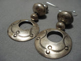 Rare Vintage Hopi Sterling Silver Native American Earrings Old-Nativo Arts