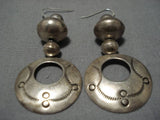 Rare Vintage Hopi Sterling Silver Native American Earrings Old-Nativo Arts