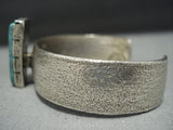 Rare Vintage Hopi Steve Wikviya Larance Sterling Silver Green Turquoise Bracelet-Nativo Arts