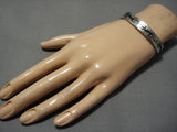 Rare Vintage Native American Hopi Qumawunu Sterling Silver Lizard Bracelet Old-Nativo Arts