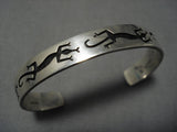 Rare Vintage Native American Hopi Qumawunu Sterling Silver Lizard Bracelet Old-Nativo Arts