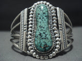 Rare!! Vintage Native American Jewelry Navajo Apache Turquoise Sterling Silver Bracelet-Nativo Arts