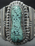 Rare!! Vintage Native American Jewelry Navajo Apache Turquoise Sterling Silver Bracelet-Nativo Arts