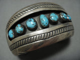 Rare!! Vintage Native American Jewelry Navajo Bisbee Turquoise Sterling Silver Bracelet Old Cuff-Nativo Arts
