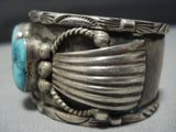 Rare Vintage Native American Jewelry Navajo Carico Lake Turquoise Sterling Silver Bracelet-Nativo Arts