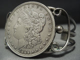 Rare Vintage Native American Jewelry Navajo Coin Sterling Silver Bracelet-Nativo Arts