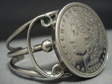 Rare Vintage Native American Jewelry Navajo Coin Sterling Silver Bracelet-Nativo Arts
