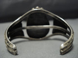 Rare Vintage Native American Jewelry Navajo Easter Blue Turquoise Sterling Silver Bracelet Cuff Old-Nativo Arts