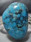 Rare Vintage Native American Jewelry Navajo Jenny Platero Blue Wind Turquoise Sterling Silver Bracelet-Nativo Arts