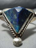 Rare Vintage Native American Jewelry Navajo Jo Benally Chrysocholla Sterling Silver Bracelet-Nativo Arts