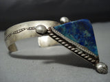 Rare Vintage Native American Jewelry Navajo Jo Benally Chrysocholla Sterling Silver Bracelet-Nativo Arts