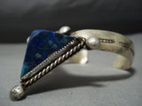 Rare Vintage Native American Jewelry Navajo Jo Benally Chrysocholla Sterling Silver Bracelet-Nativo Arts
